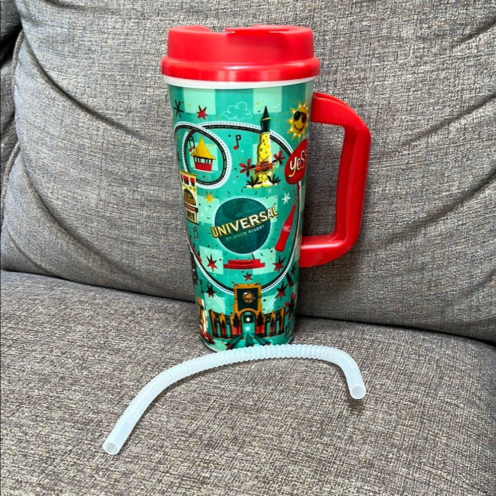 Universal Studios Red and Green Travel Mug